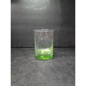 Crisa Style Lime Green Hammered Lowball Tumbler, Square Thumbprint Drinkware